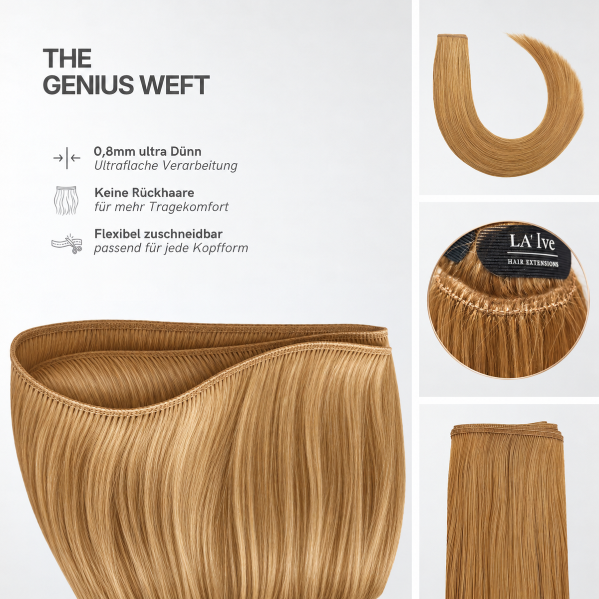 50 cm | Genius Weft | No. 14 dunkelblond-gold