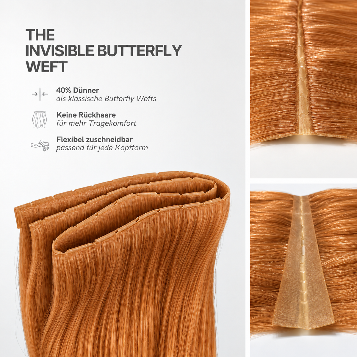 40 cm | Invisible Butterfly Weft | No. 30 kupfer