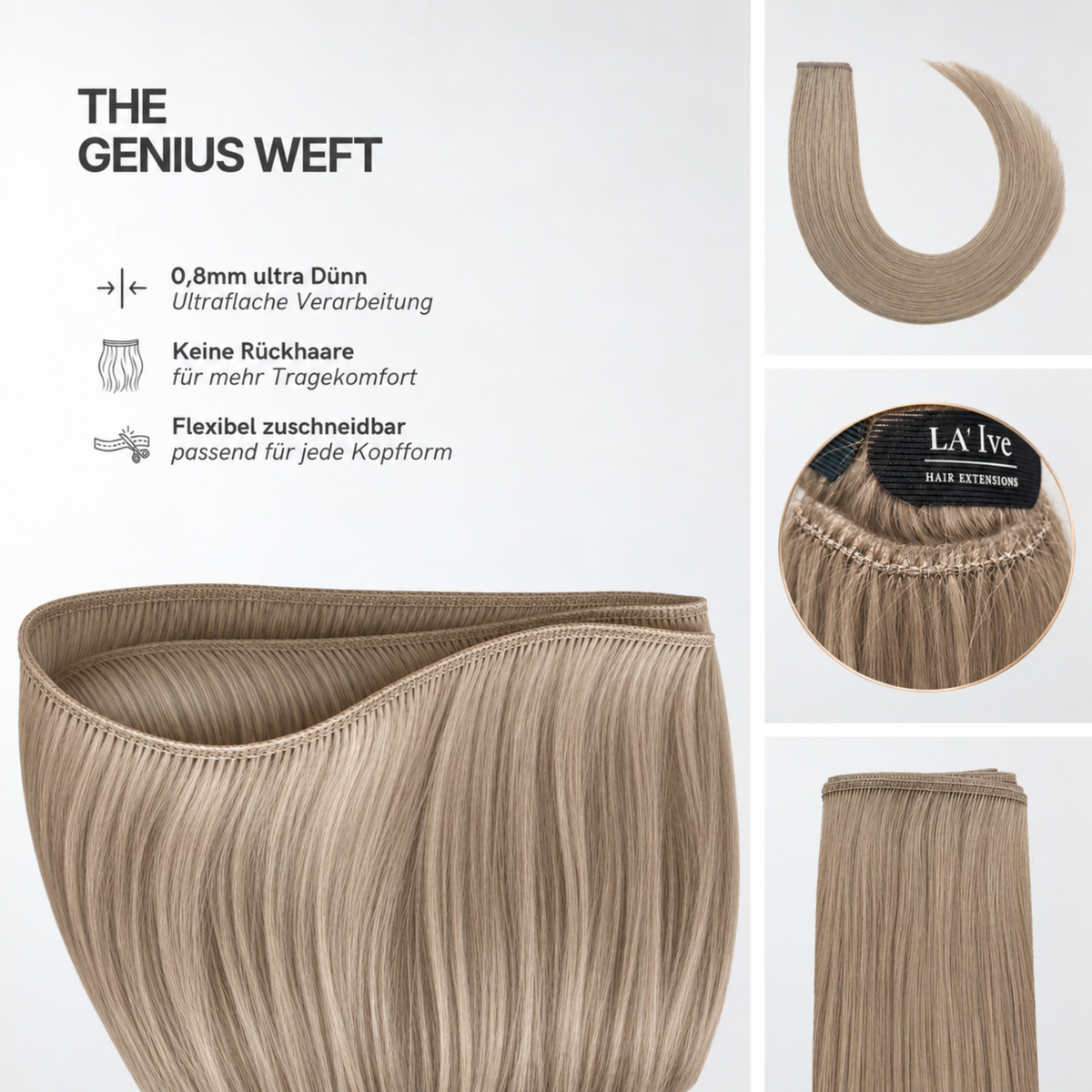 40 cm | Genius Weft | No. 18A dark ash blonde