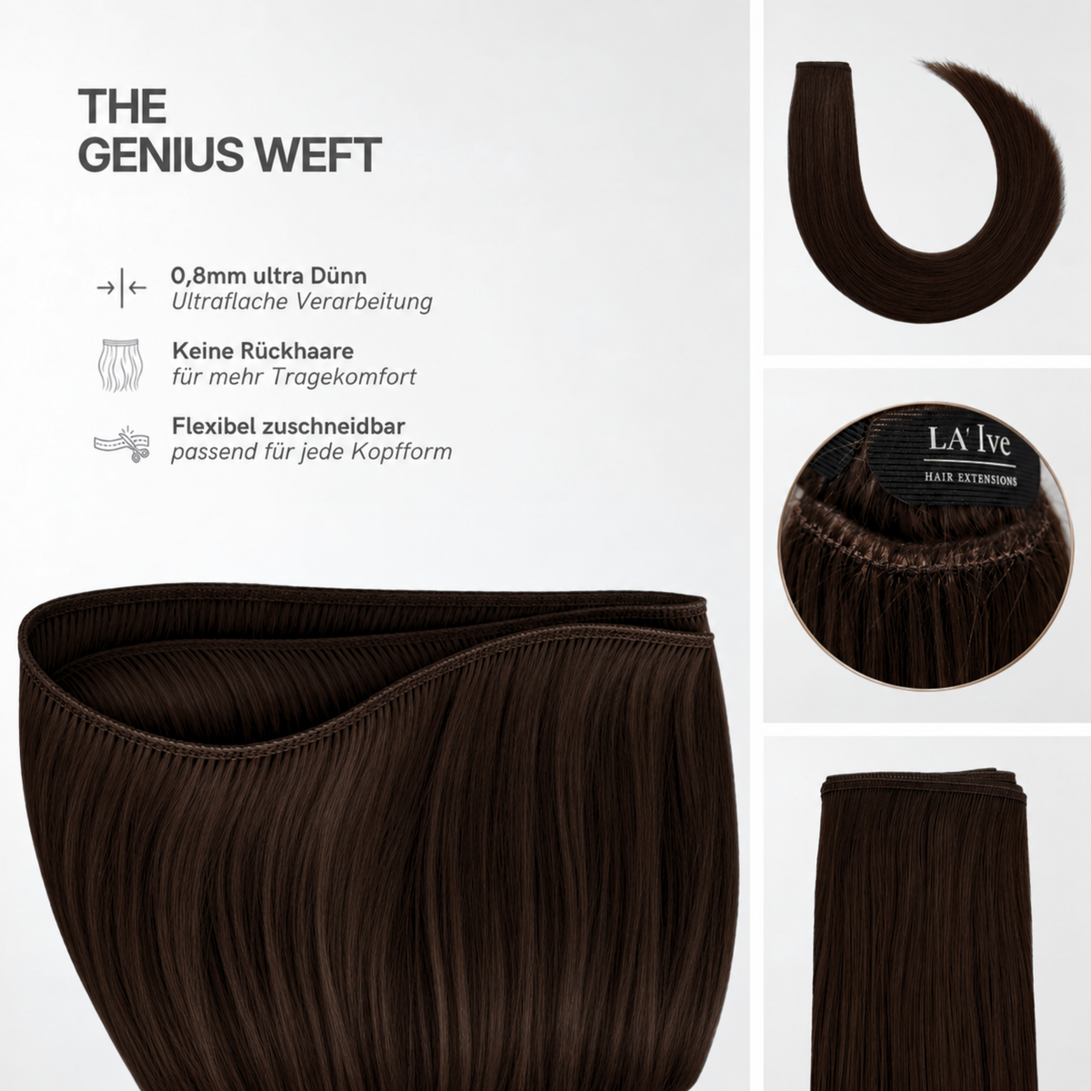 40 cm | Genius Weft | No. 02 dark brown