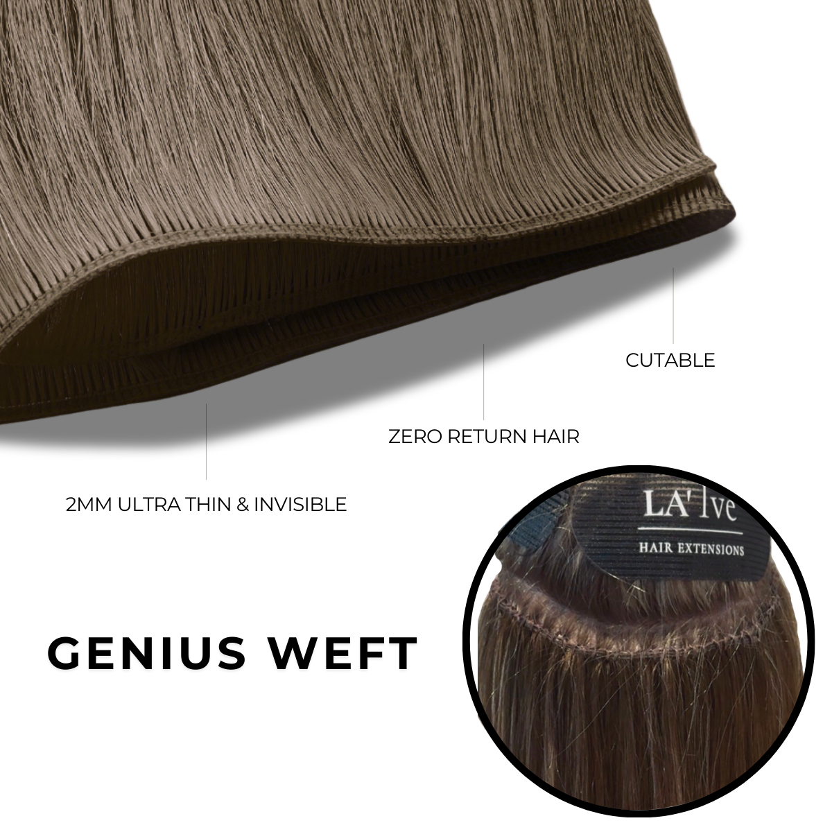 50 cm | Genius Weft | No. 08 hellbraun