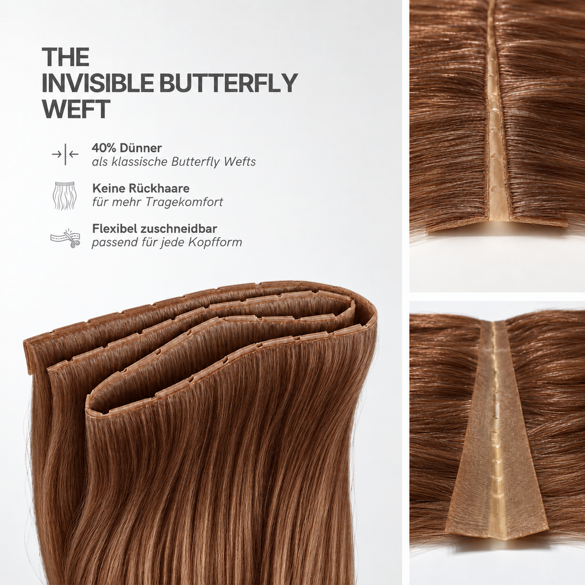 40 cm | Invisible Butterfly Weft | N.º 04 marrón avellana