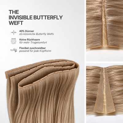40 cm | Cortina Invisible Butterfly | N.º 10 rubio natural