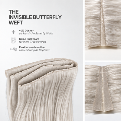 40 cm | Invisible Butterfly Weft | No. Silver