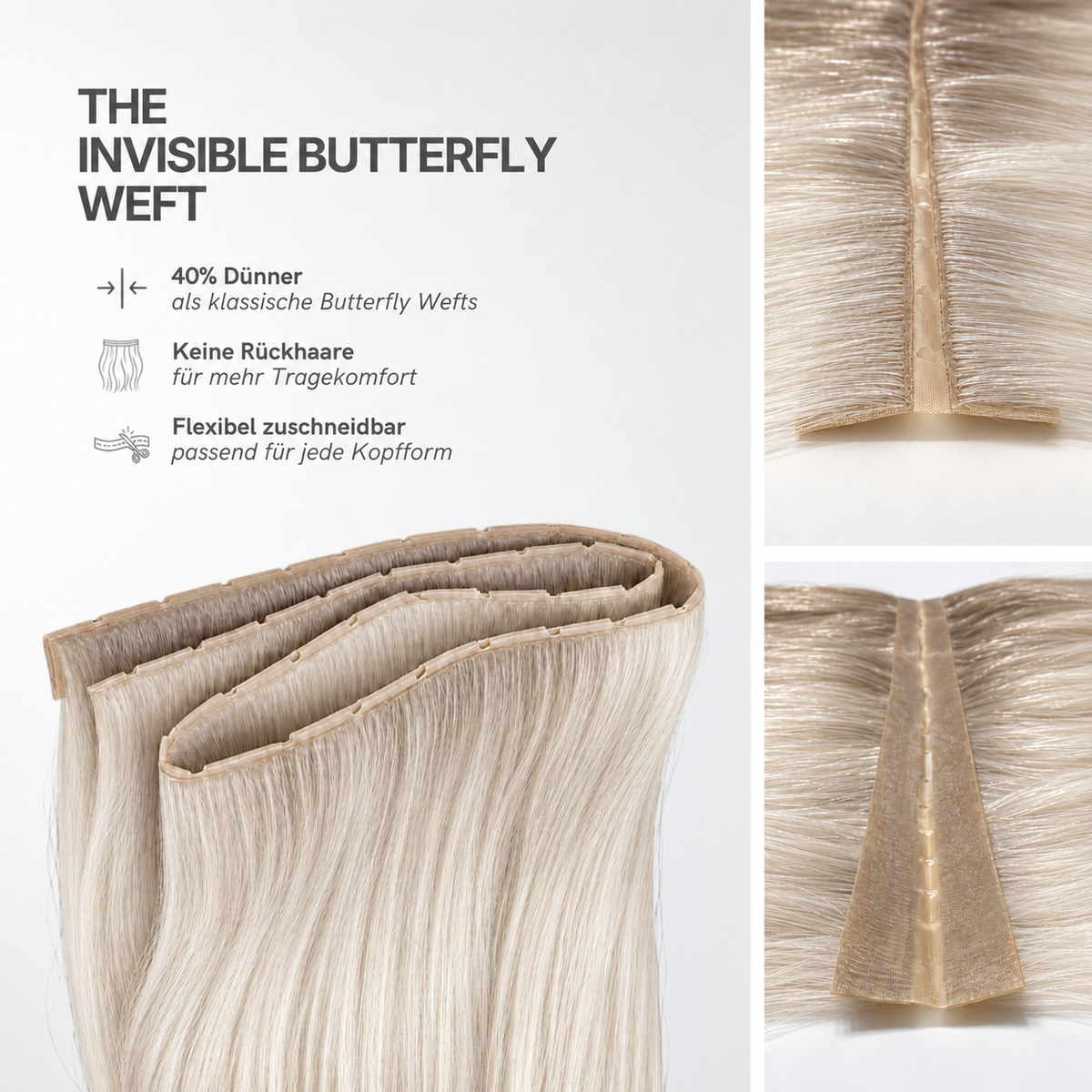 40 cm | Invisible Butterfly Weft | No. 10/60A Ansatzfarbe