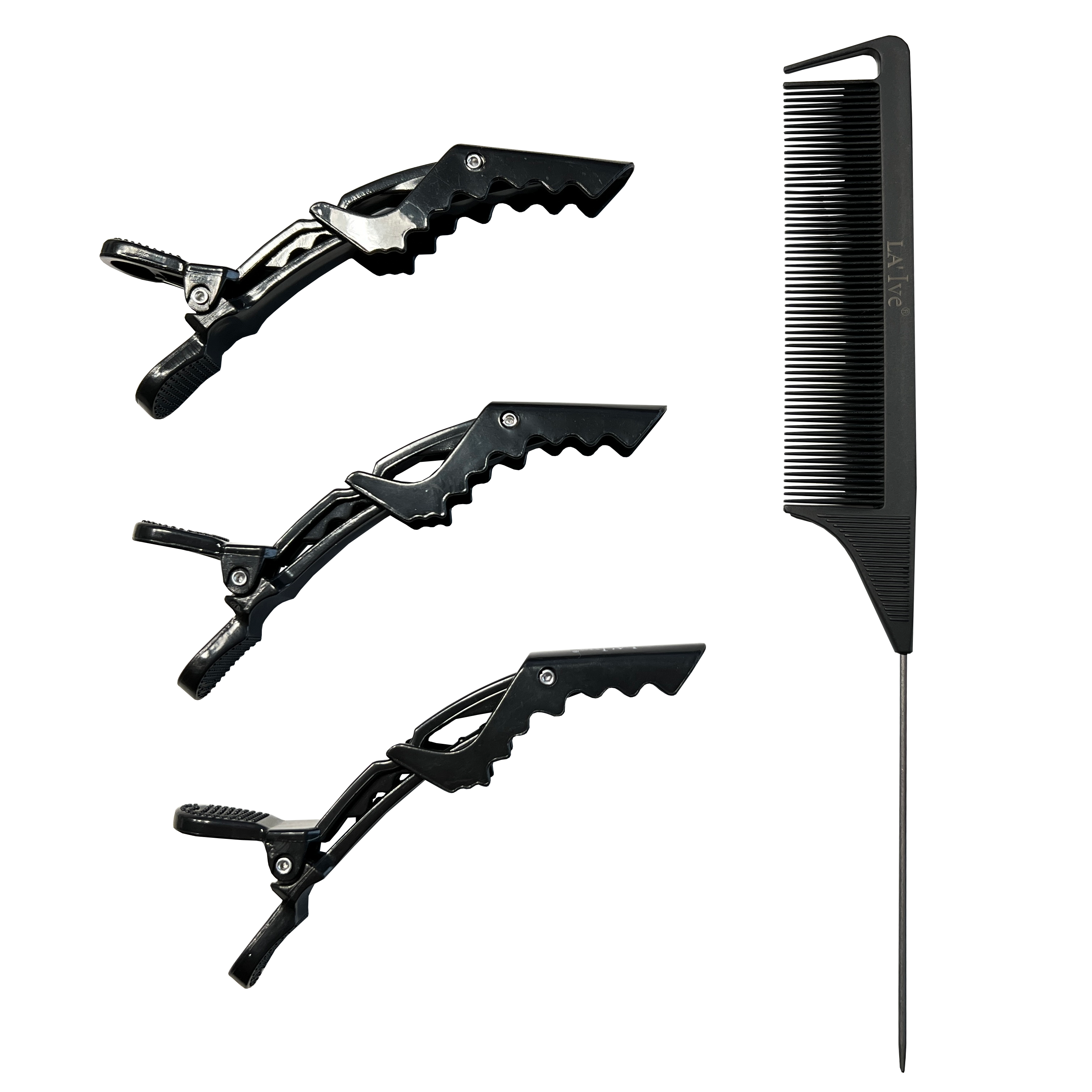 Comb & Hair Clip Set- black