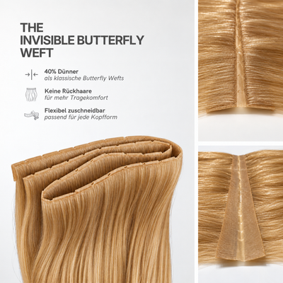 40 cm | Invisible Butterfly Weft | No. 14 dunkelblond-gold