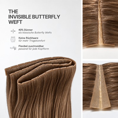 40 cm | Invisible Butterfly Weft | No. 06 mittelbraun