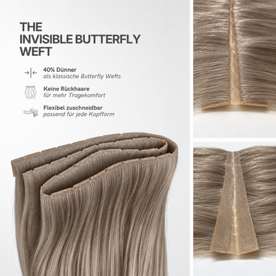 40 cm | Invisible Butterfly Weft | No. 9A kühles-dunkelblond-asch