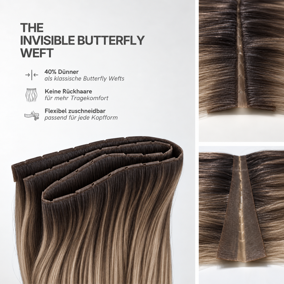 40 cm | Invisible Butterfly Weft | No. 1B-02/10 Balayage
