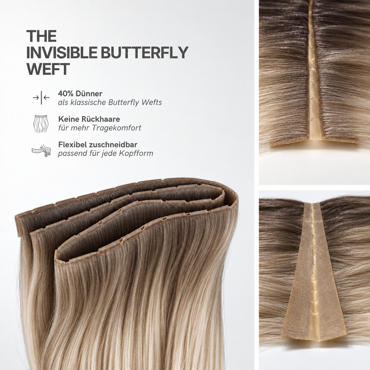 40 cm | Invisible Butterfly Weft | No. 02-10/18A Balayage