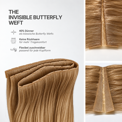 40 cm | Invisible Butterfly Weft | No. 08 hellbraun