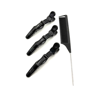 Comb & Hair Clip Set- black